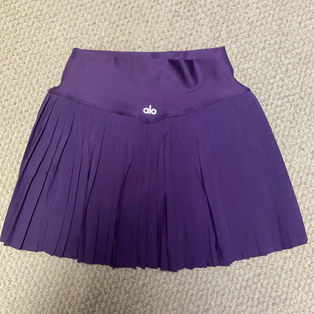 ALO Yoga Match Point pleated skirt Rich Deep Purple Tennis/Pickleball Skirt S